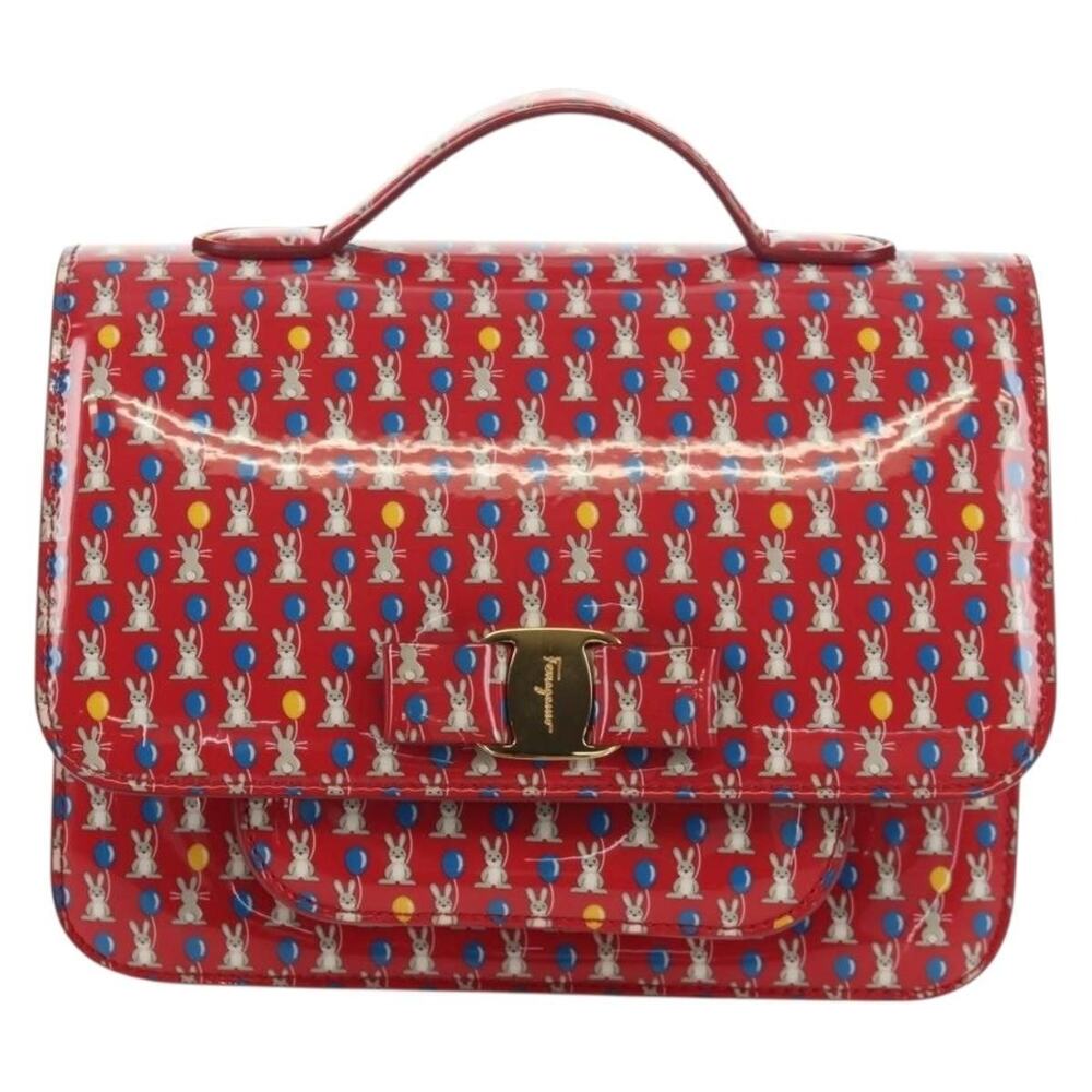 Salvatore Ferragamo Coated Canvas Vara Backpack Coating Red